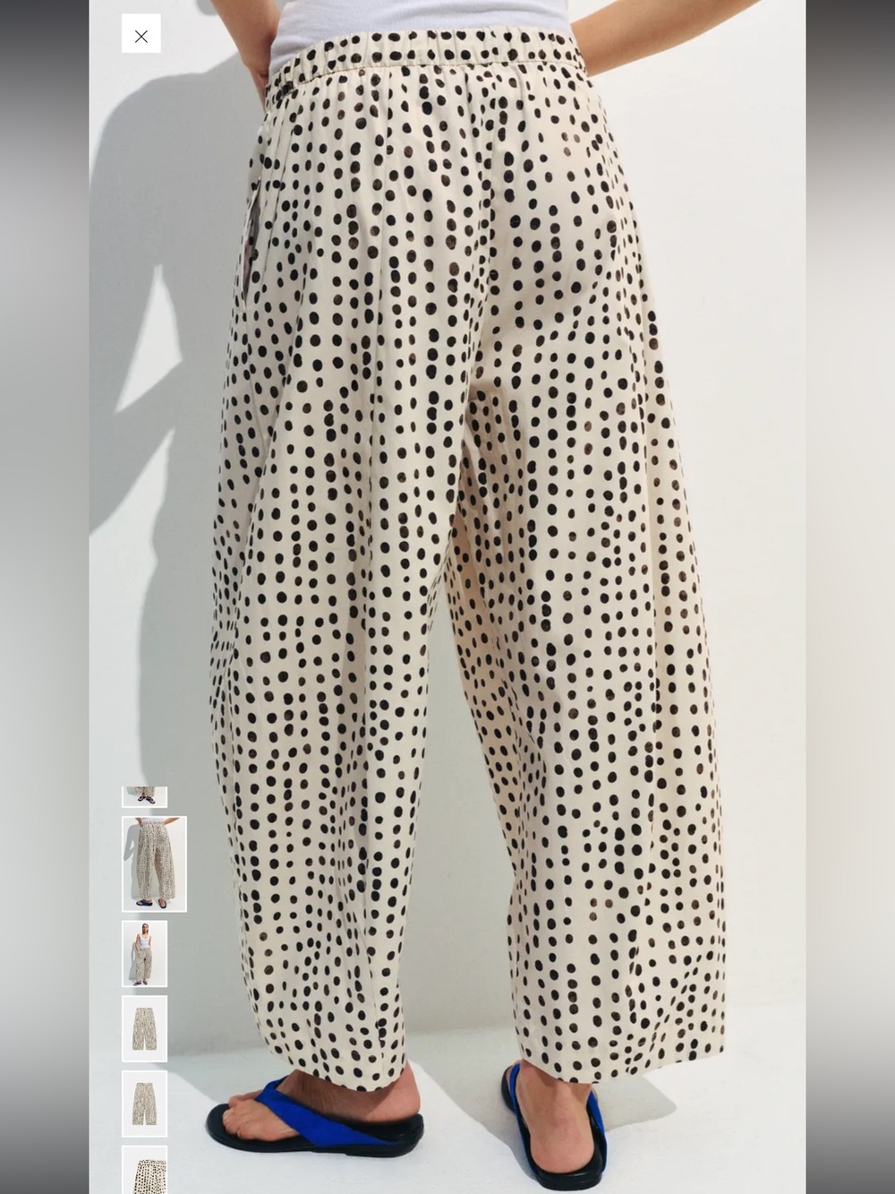NWT ZARA ZW COLLECTION POLKA DOT PAJAMA PANTS - Picture 3 of 8